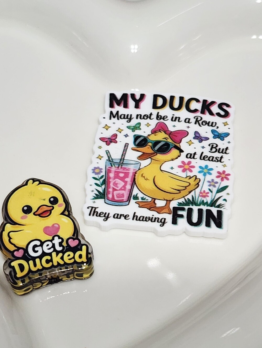 Ducks Flatback Focal Bead Planar Flats Acrylic Badge Keychain Crafts Magnet Pen